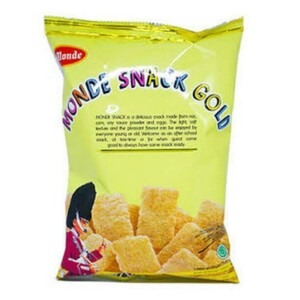 Cek Halal Monde - Etiket Gold ( Kuning Keemasan ) Makanan Ringan Ekstrudat BPOM