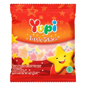 Cek Halal Yupi Little Star Kembang Gula Lunak Jeli Aneka Rasa Bentuk Bintang (Jeruk, Apel, Stroberi, Blackcurrant, Lemon, Peach) BPOM