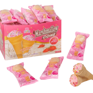 Cek Halal Maam Maam Marshmallow Rasa Stroberi Dengan Wafer Cone BPOM